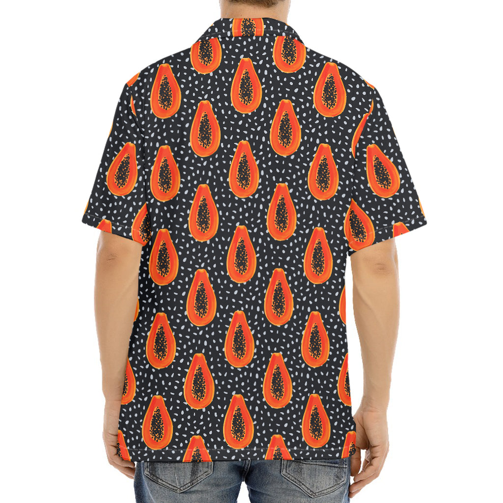 Exotic Papaya Pattern Print Aloha Shirt