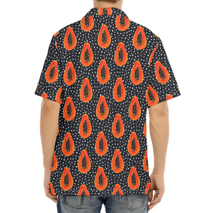 Exotic Papaya Pattern Print Aloha Shirt