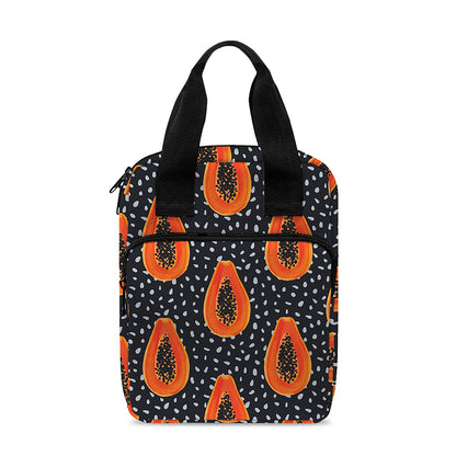 Exotic Papaya Pattern Print Bible Tote Bag