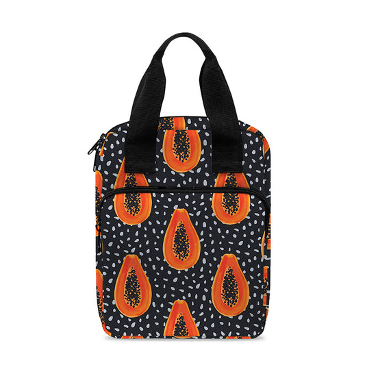 Exotic Papaya Pattern Print Bible Tote Bag