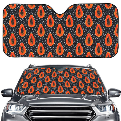 Exotic Papaya Pattern Print Car Windshield Sun Shade