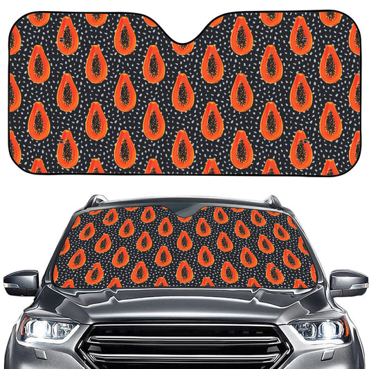 Exotic Papaya Pattern Print Car Windshield Sun Shade