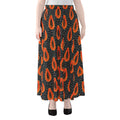 Exotic Papaya Pattern Print Chiffon Maxi Skirt