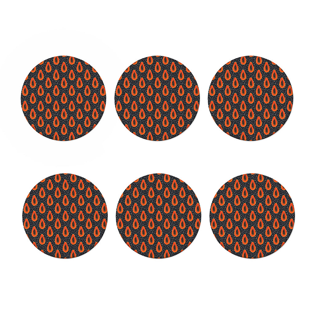Exotic Papaya Pattern Print Coaster Set