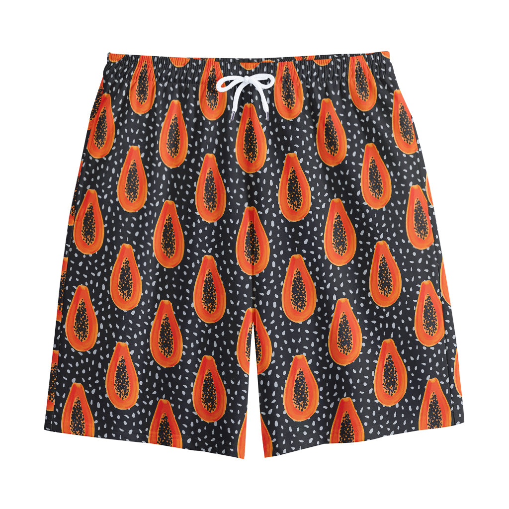 Exotic Papaya Pattern Print Cotton Shorts