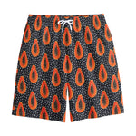 Exotic Papaya Pattern Print Cotton Shorts