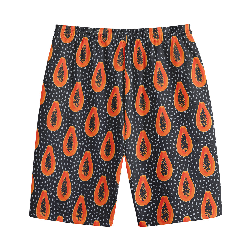 Exotic Papaya Pattern Print Cotton Shorts