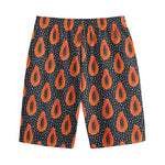 Exotic Papaya Pattern Print Cotton Shorts