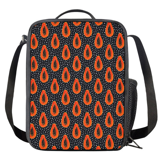 Exotic Papaya Pattern Print Crossbody Lunch Bag