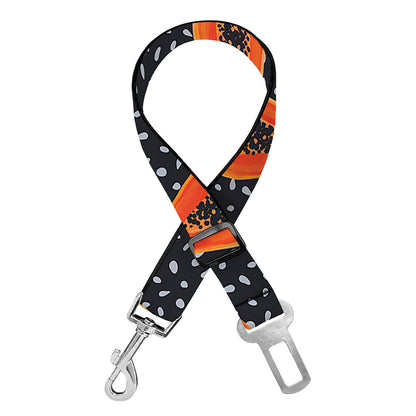 Exotic Papaya Pattern Print Dog Seat Belt