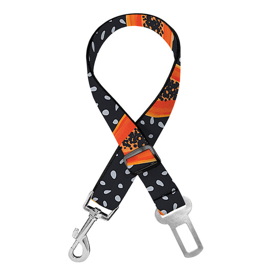 Exotic Papaya Pattern Print Dog Seat Belt