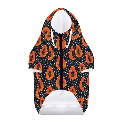 Exotic Papaya Pattern Print Dog Zip Up Hoodie