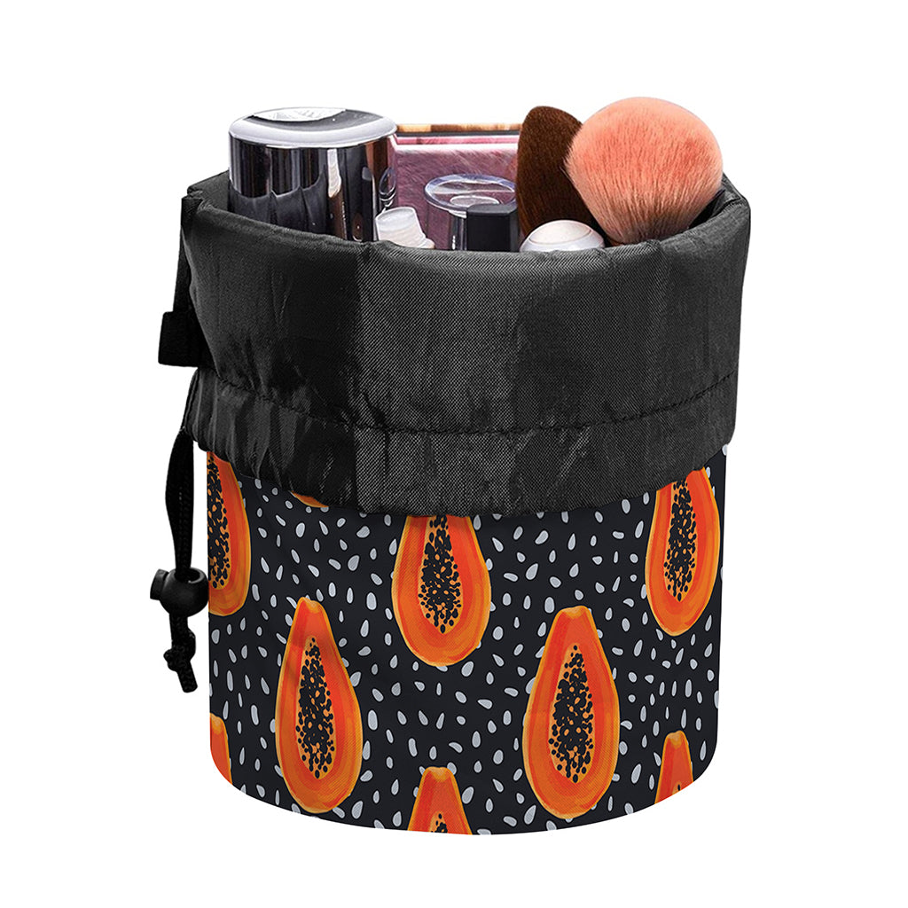 Exotic Papaya Pattern Print Drawstring Makeup Bag