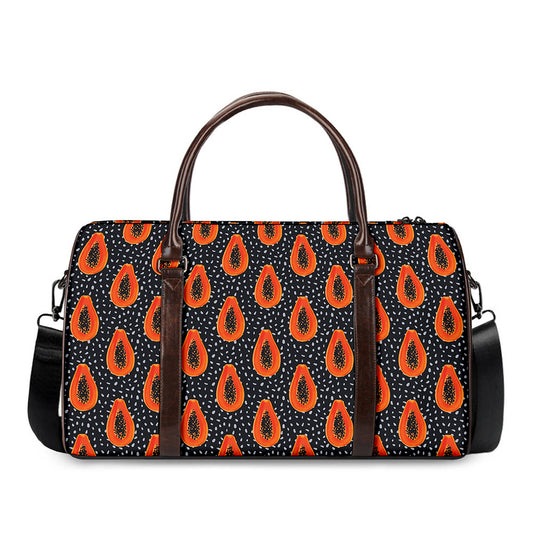 Exotic Papaya Pattern Print Duffle Bag