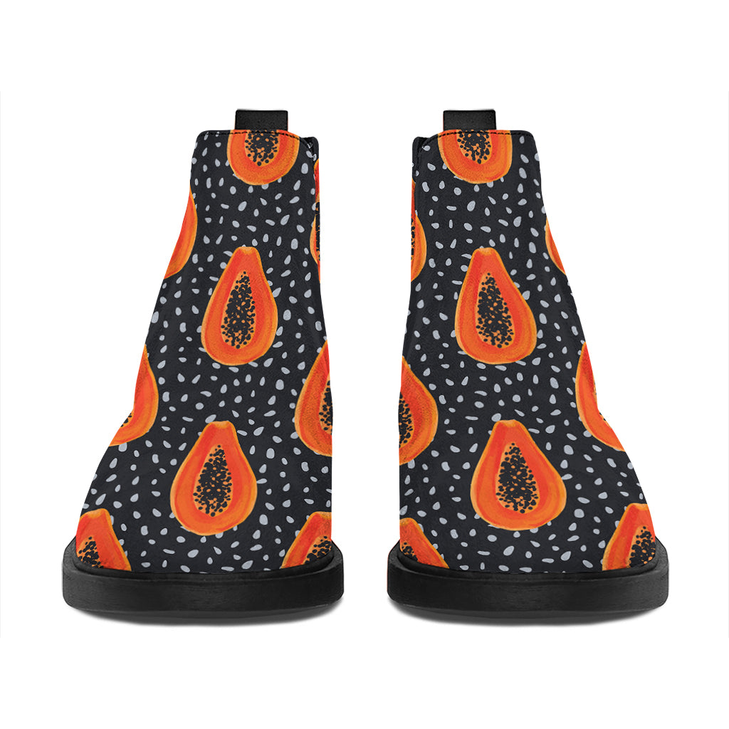 Exotic Papaya Pattern Print Flat Ankle Boots