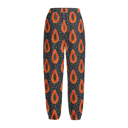 Exotic Papaya Pattern Print Fleece Lined Knit Pants