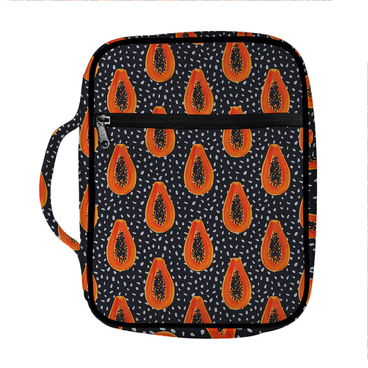 Exotic Papaya Pattern Print Front Pocket Bible Bag