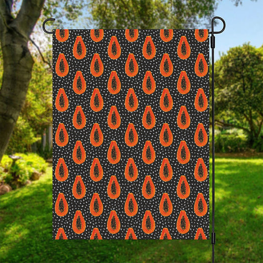 Exotic Papaya Pattern Print Garden Flag