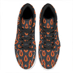 Exotic Papaya Pattern Print High Top Leather Sneakers