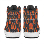Exotic Papaya Pattern Print High Top Leather Sneakers