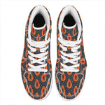Exotic Papaya Pattern Print High Top Leather Sneakers