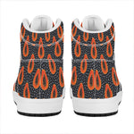 Exotic Papaya Pattern Print High Top Leather Sneakers