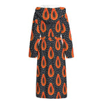 Exotic Papaya Pattern Print Hooded Bathrobe