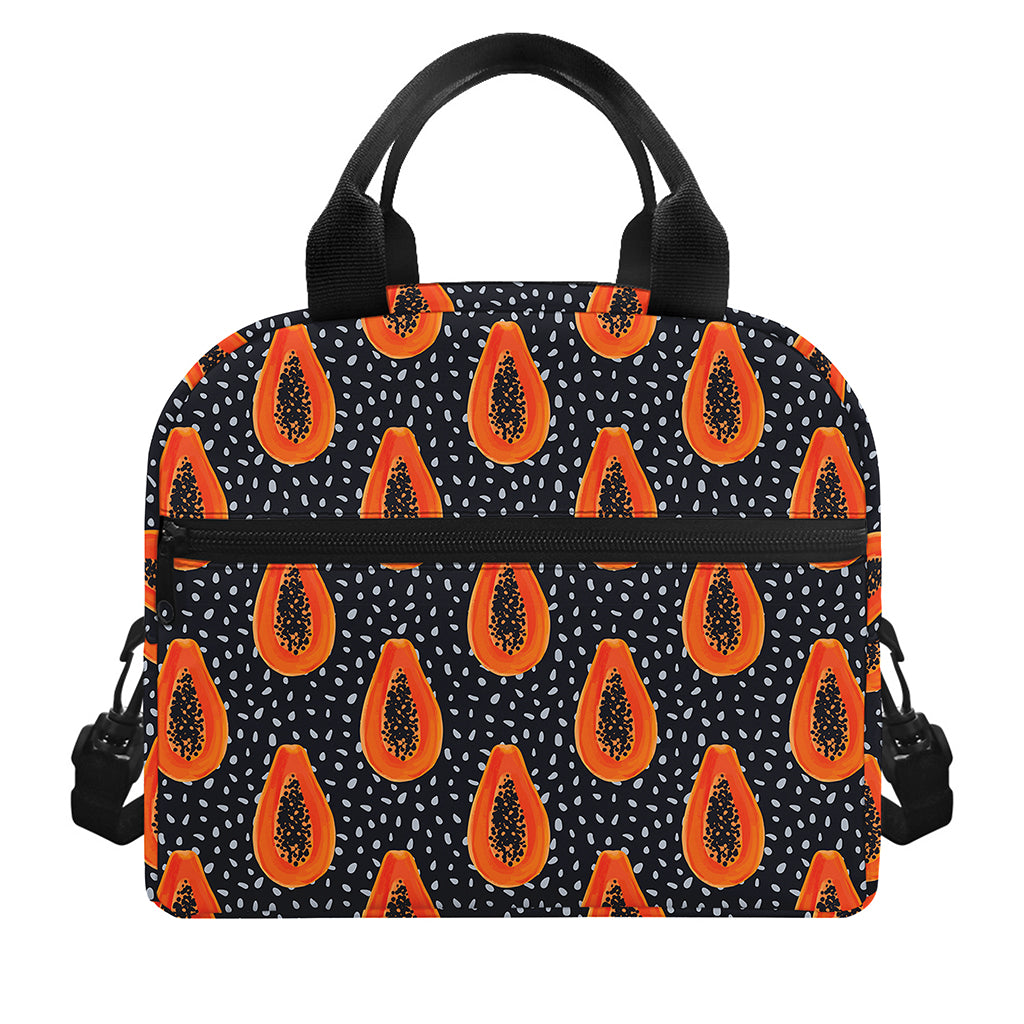 Exotic Papaya Pattern Print Insulated Lunch Bag