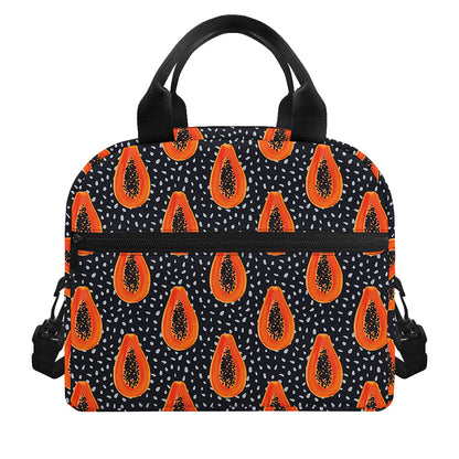 Exotic Papaya Pattern Print Insulated Lunch Bag