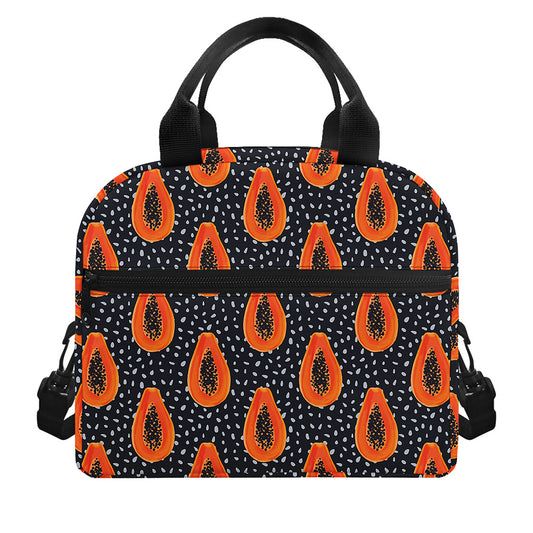 Exotic Papaya Pattern Print Insulated Lunch Bag