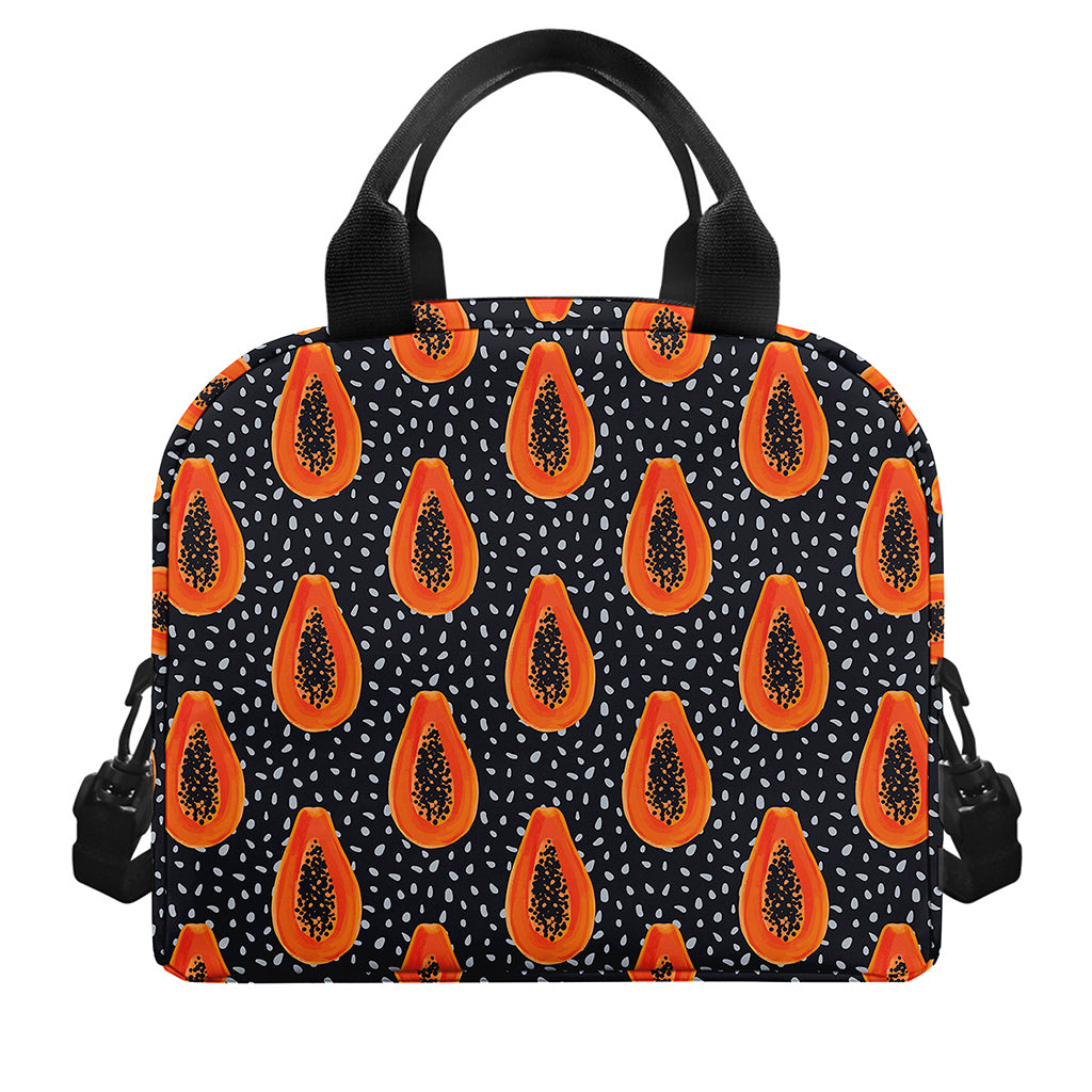 Exotic Papaya Pattern Print Insulated Lunch Bag