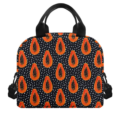 Exotic Papaya Pattern Print Insulated Lunch Bag