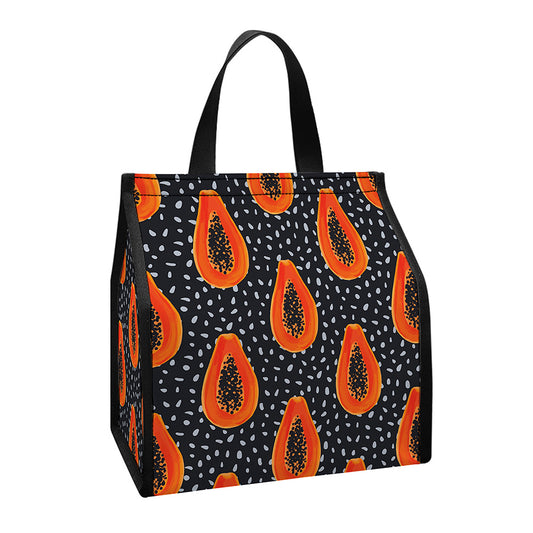 Exotic Papaya Pattern Print Insulated Lunch Tote