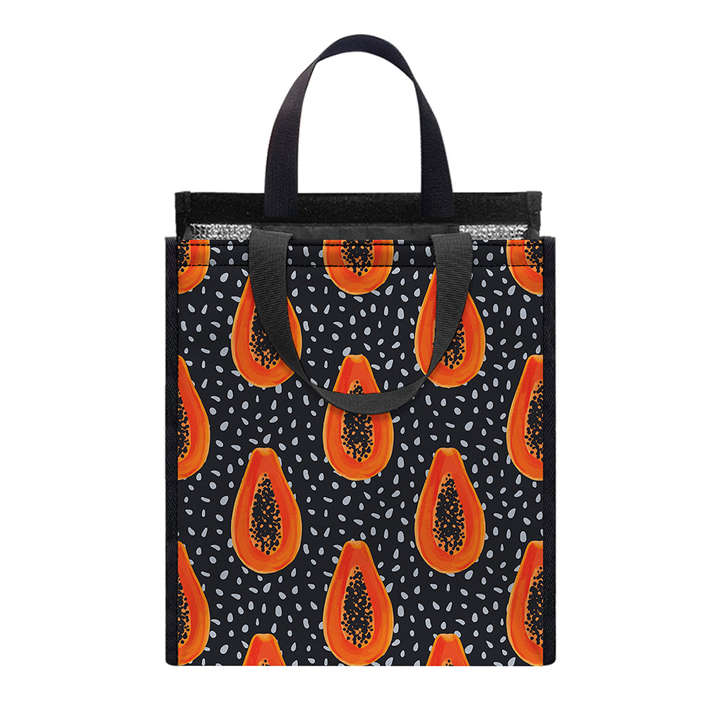 Exotic Papaya Pattern Print Insulated Lunch Tote