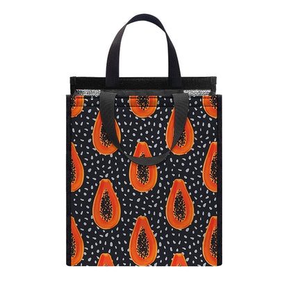 Exotic Papaya Pattern Print Insulated Lunch Tote