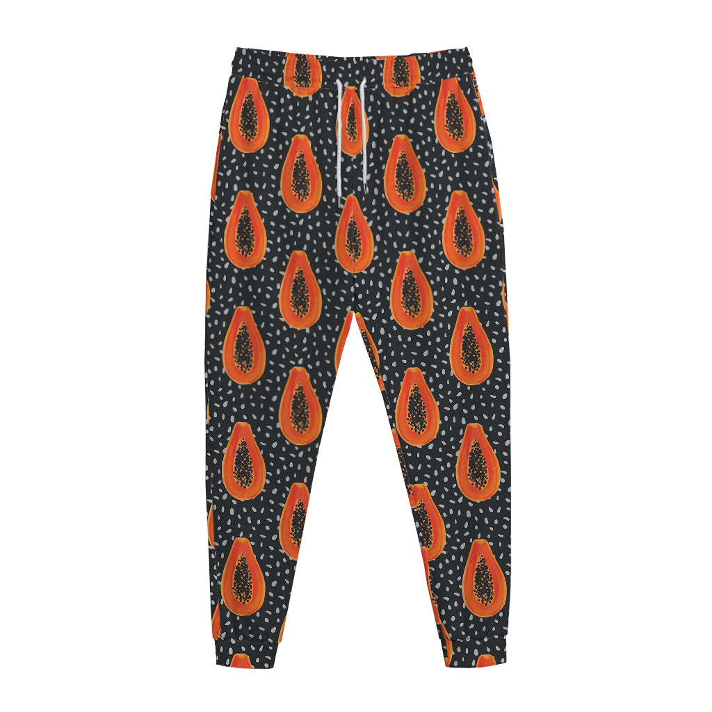 Exotic Papaya Pattern Print Jogger Pants