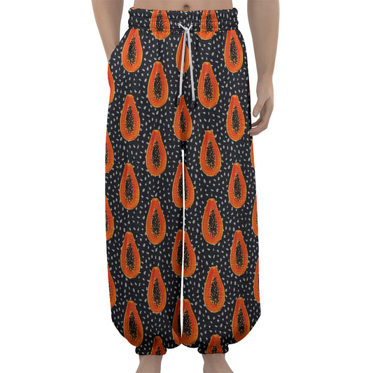 Exotic Papaya Pattern Print Lantern Pants