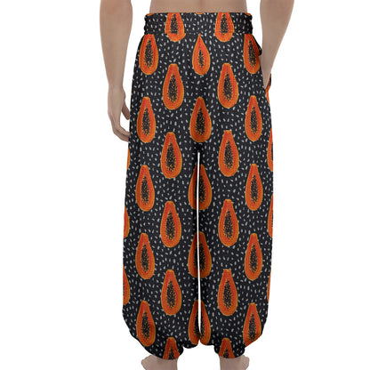 Exotic Papaya Pattern Print Lantern Pants