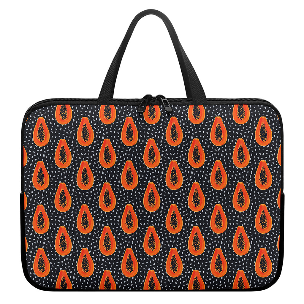 Exotic Papaya Pattern Print Laptop Sleeve With Handle