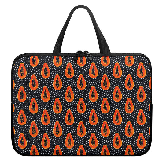 Exotic Papaya Pattern Print Laptop Sleeve With Handle