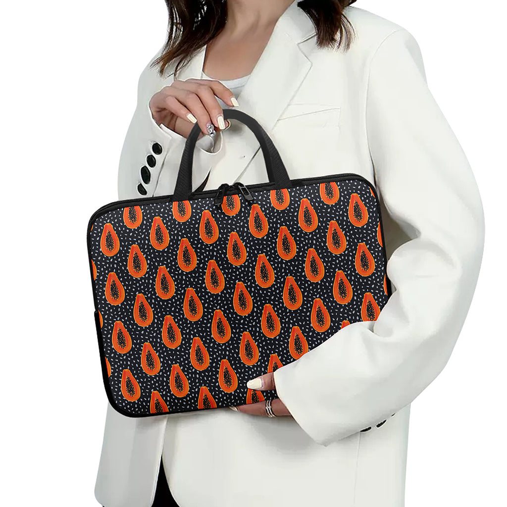 Exotic Papaya Pattern Print Laptop Sleeve With Handle