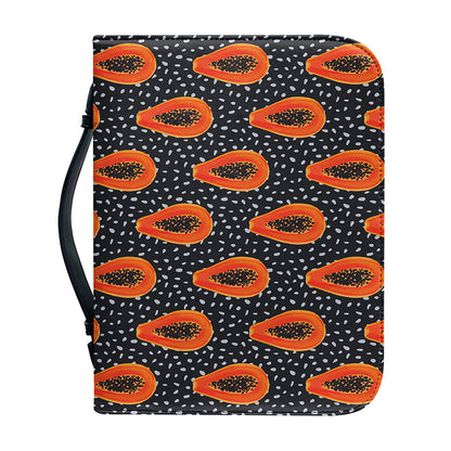 Exotic Papaya Pattern Print Leather Bible Cover