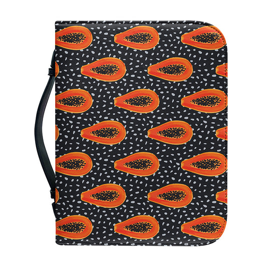 Exotic Papaya Pattern Print Leather Bible Cover