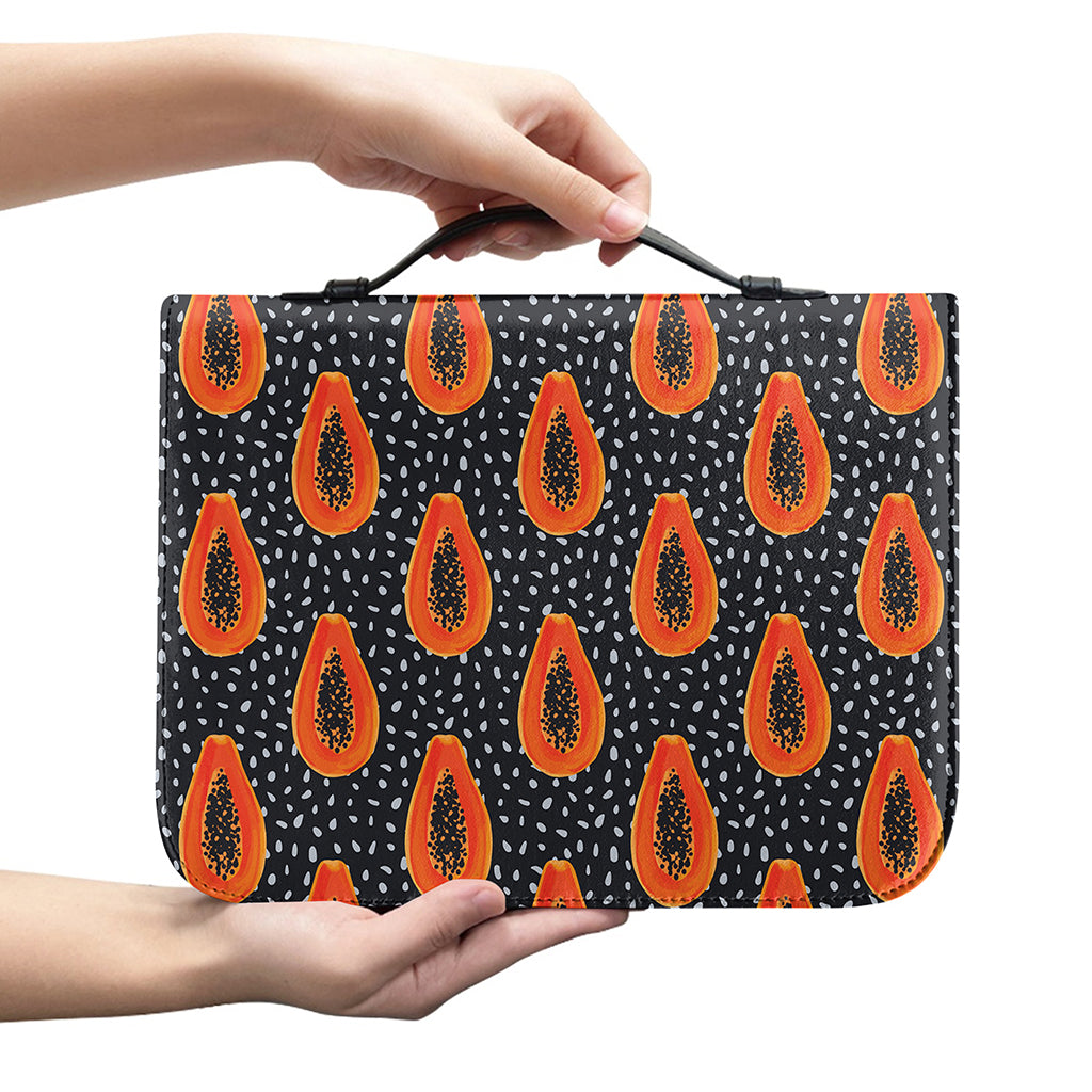 Exotic Papaya Pattern Print Leather Bible Cover