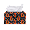 Exotic Papaya Pattern Print Leather Tissue Box Cover