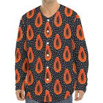Exotic Papaya Pattern Print Long Sleeve Baseball Jersey