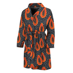 Exotic Papaya Pattern Print Men's Bathrobe