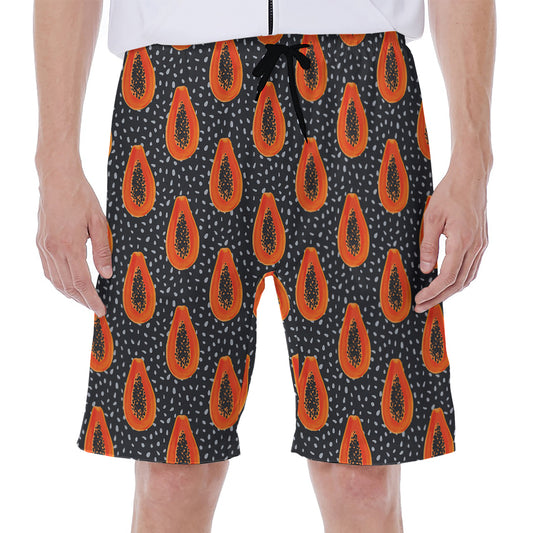 Exotic Papaya Pattern Print Men's Beach Shorts