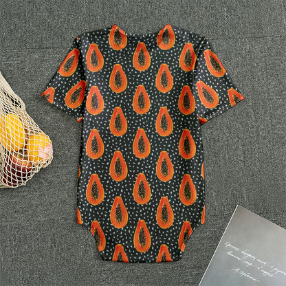 Exotic Papaya Pattern Print Men's Bodysuit