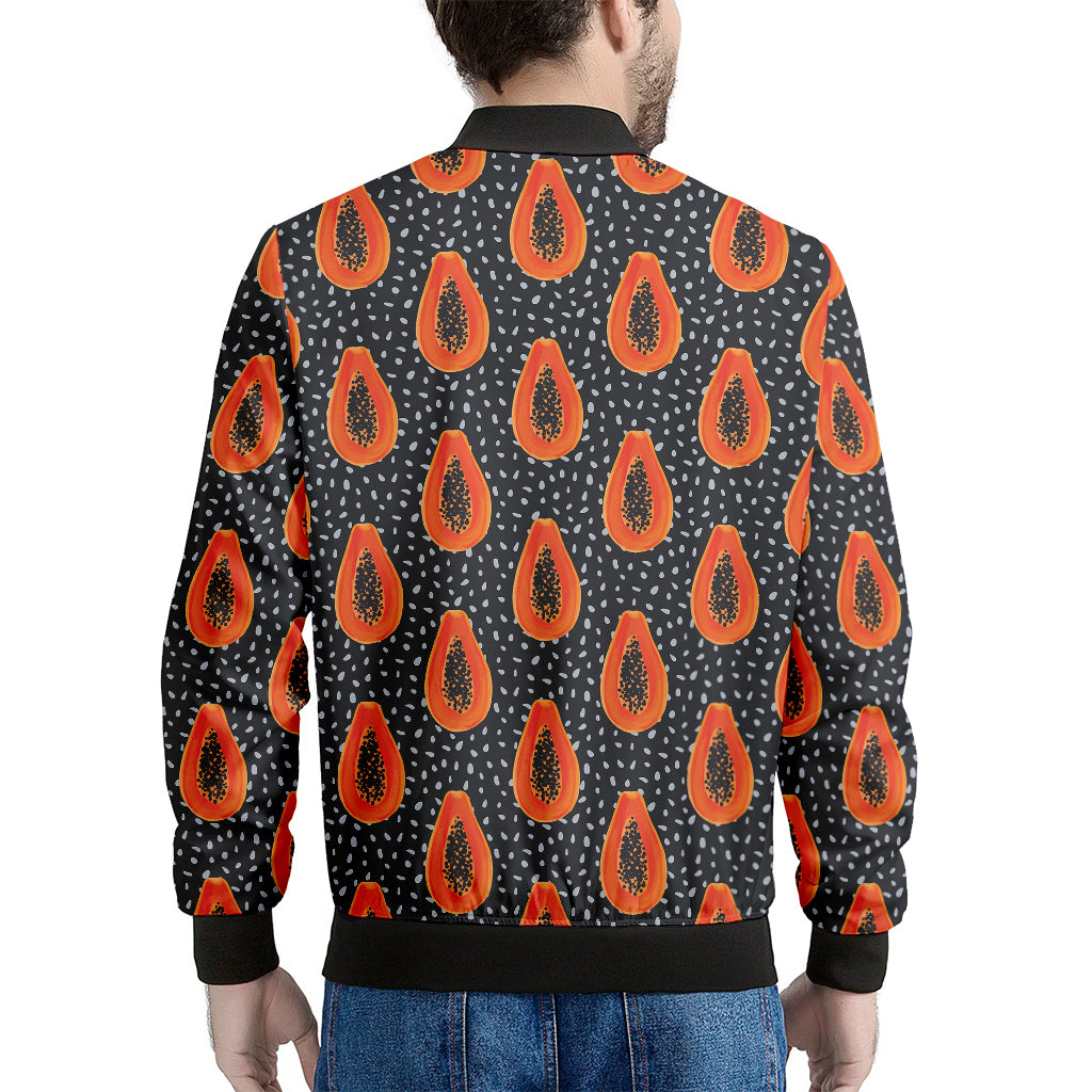Exotic Papaya Pattern Print Men's Bomber Jacket